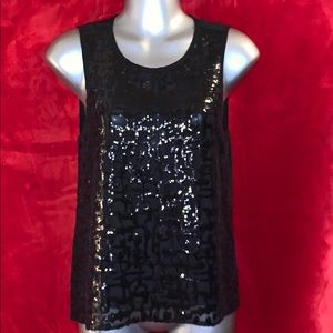 DEVLIN BLACK SEQUINS TOP S